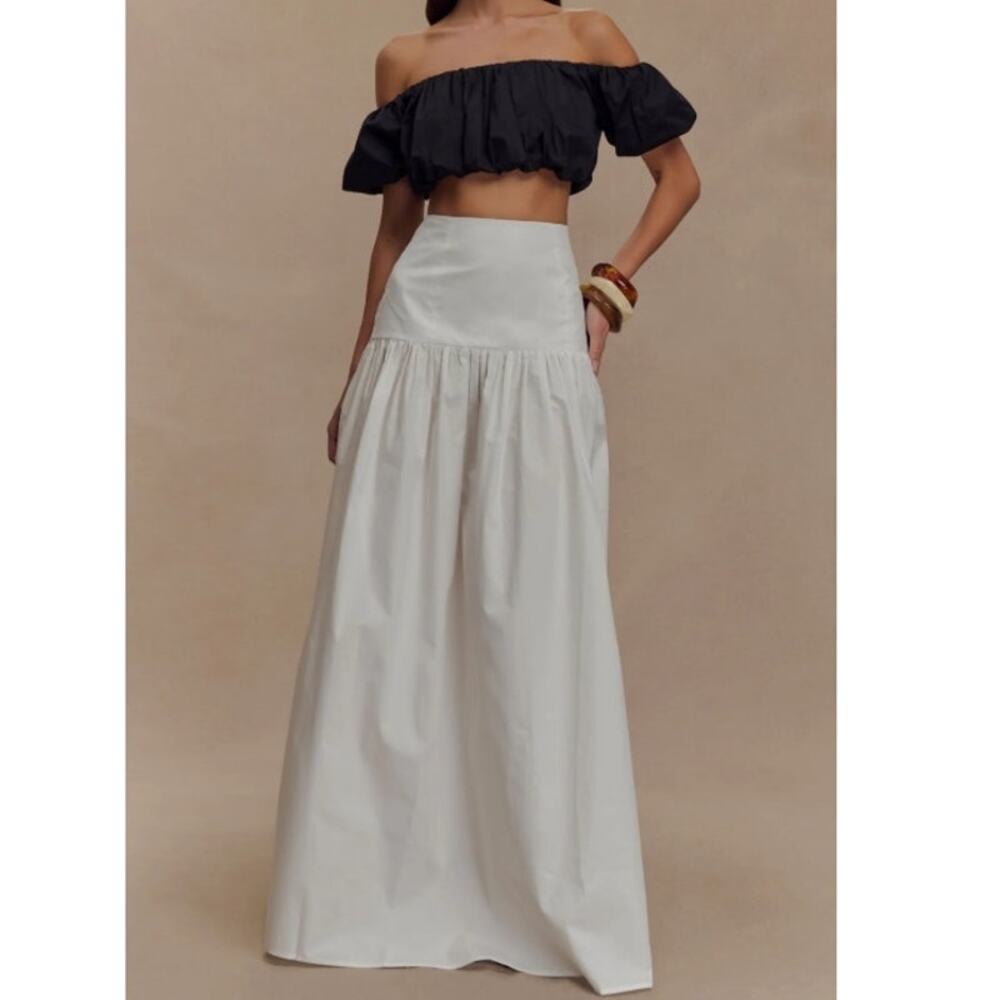 Meshki Autumn White Maxi Skirt 100% Cotton S - Picture 1 of 7